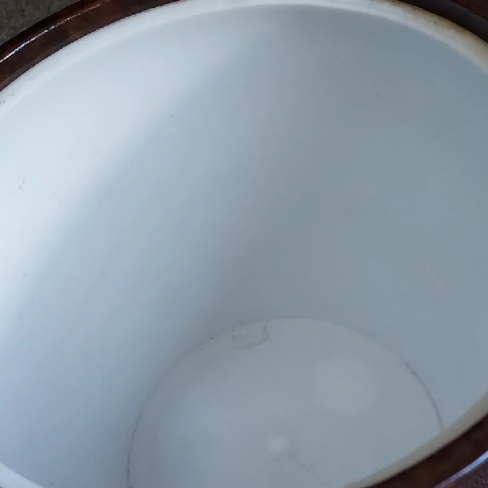 Vintage MCM, Brown Ice Bucket with Goldtone Handle